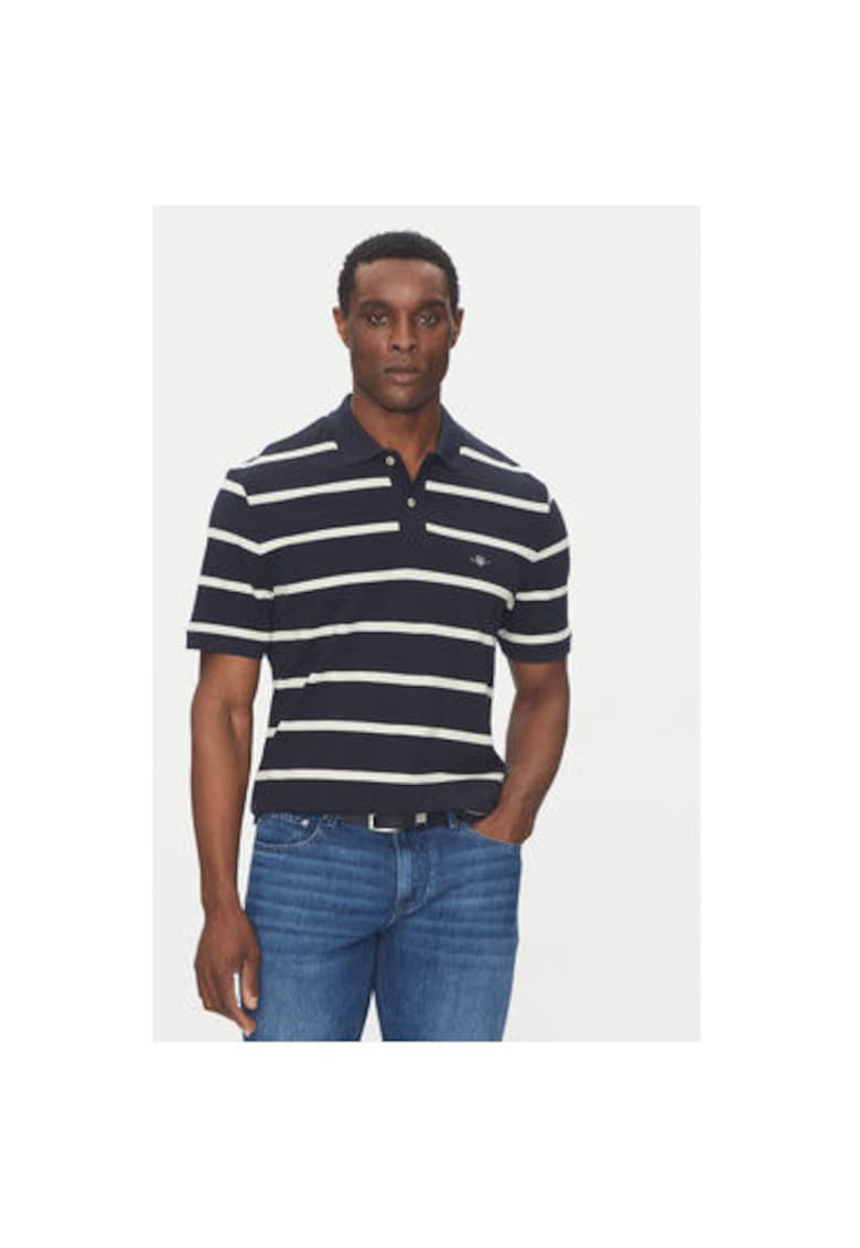 Tricou polo barbati 2014022 - Bumbac organic - Bleumarin