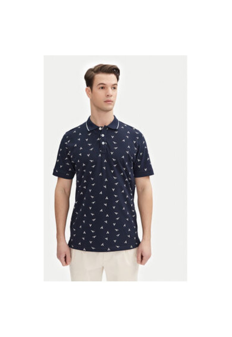Tricou polo barbati INLOBSTER 41-155 - Bumbac - Bleumarin - Bleumarin