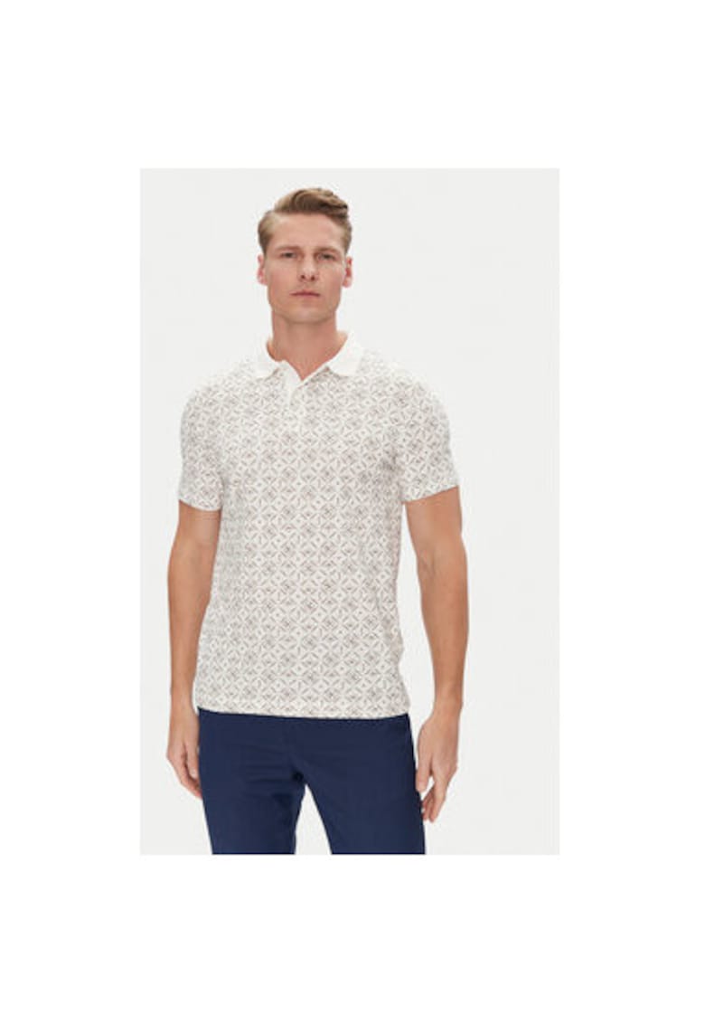 Tricou polo barbati 10019271 30045555 - Bumbac - Bej - Bej