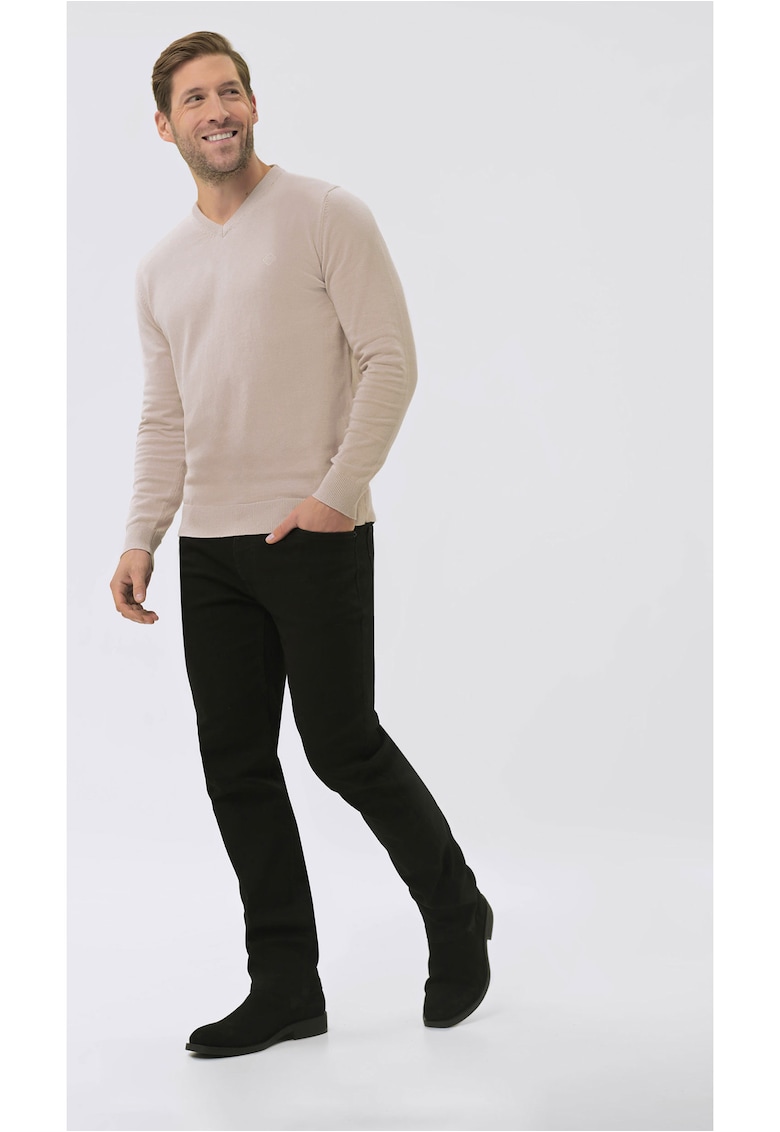 Pulover cu decolteu in V pentru barbati S-Klaro - Bej