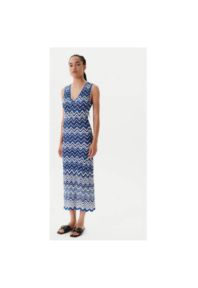 Rochie dama  251-RMORTI - Viscoza/Poliamida - Albastru