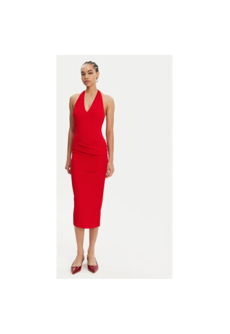 Rochie dama 25E251DR2321026 - Viscoza/Poliamida - Rosu - Rosu