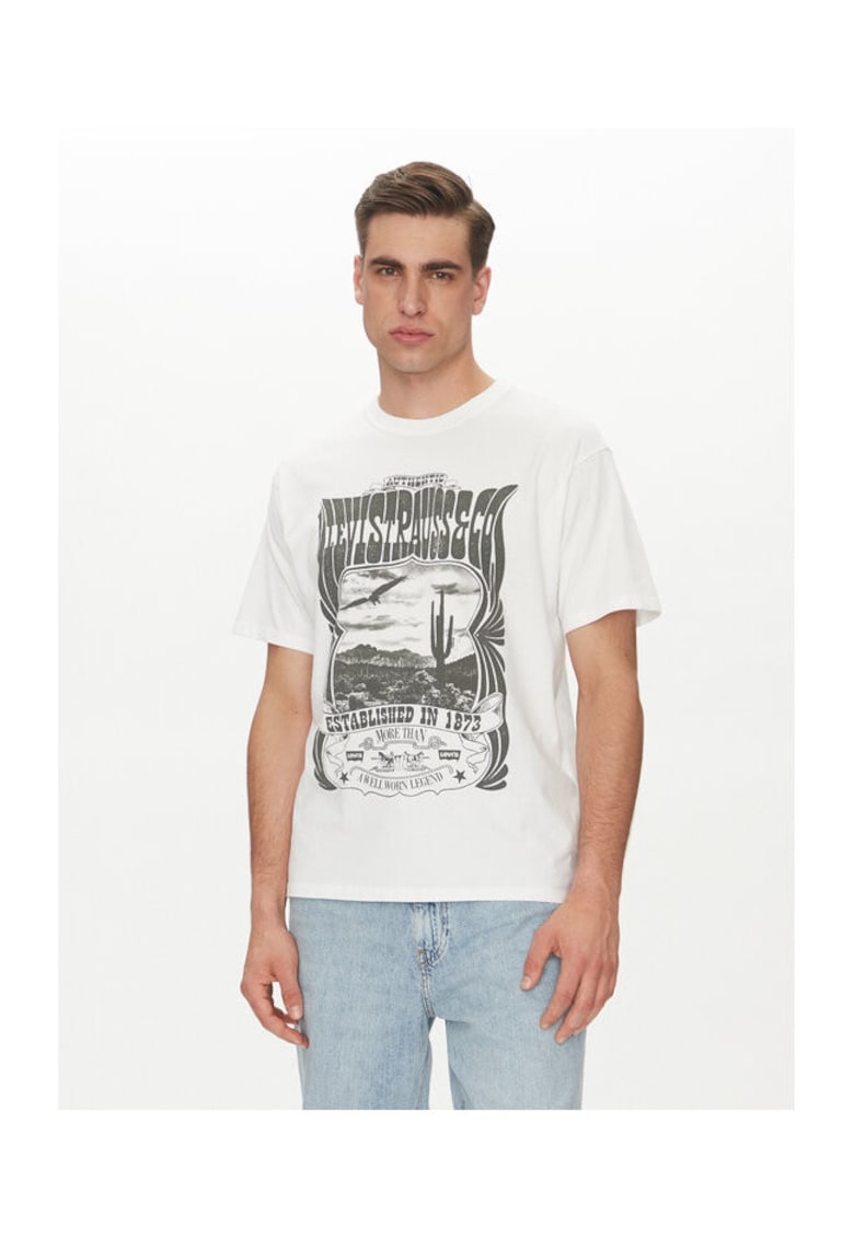 Tricou barbati Levi S - 87373-0226 - Bumbac - Alb - Alb