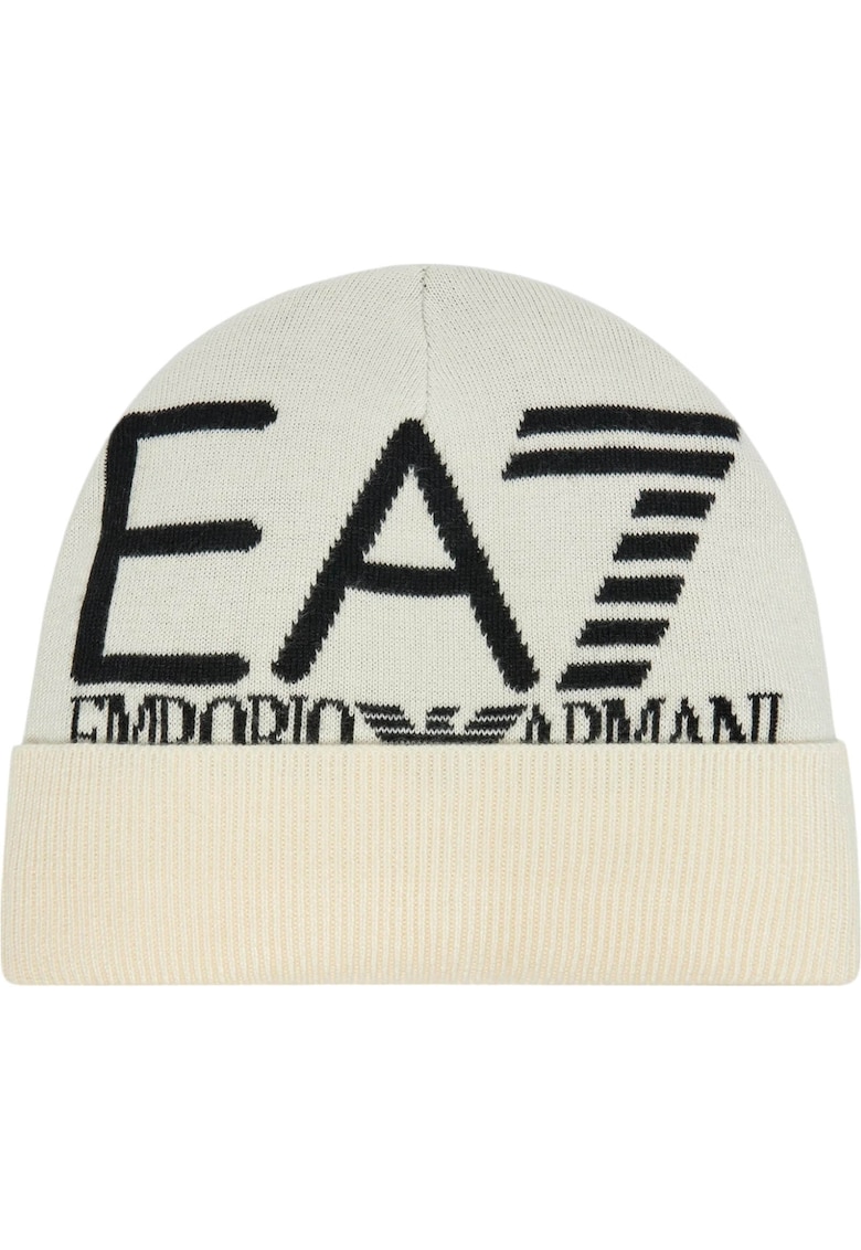 Caciula EA7 Visibility Beanie Bej Negru
