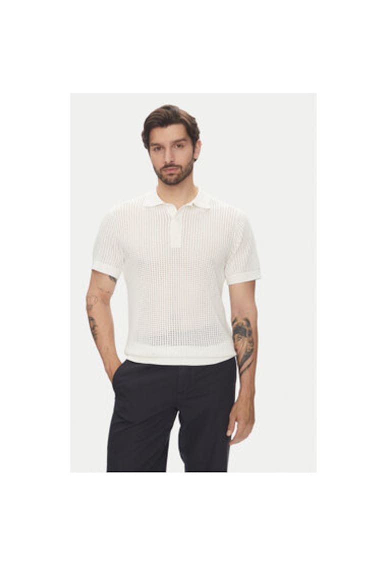 Tricou polo barbati  30-804126 - Bumbac - Ecru