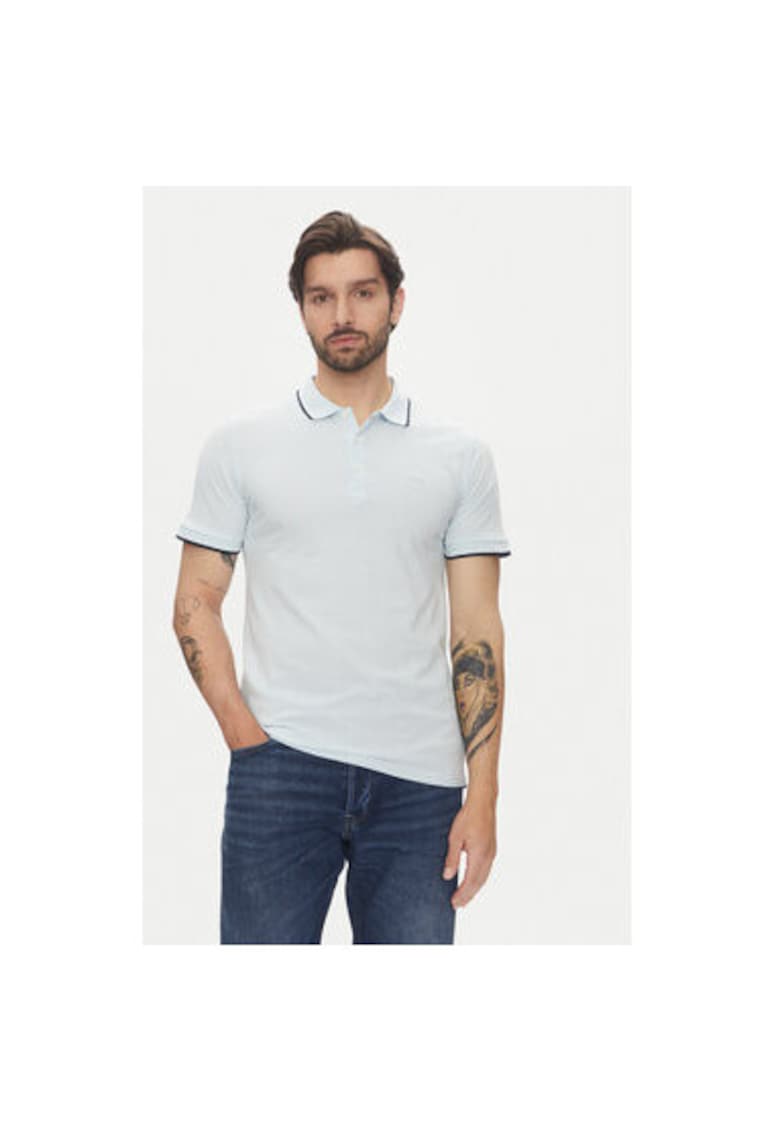 Tricou polo barbati 30-404010 - Bumbac - Albastru Tricou polo barbati 30-404010 - Bumbac - Albastru