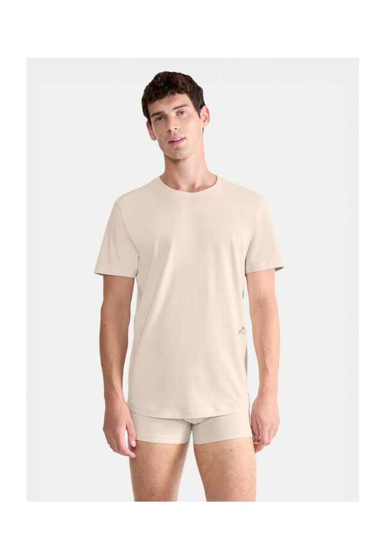 Tricou barbati 10215508 - Bumbac - Bej - Bej