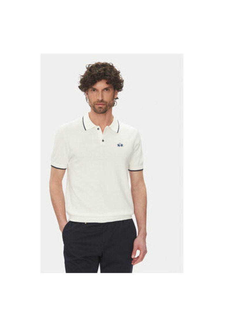 Tricou polo barbati YC041 - Bumbac - Alb - Alb