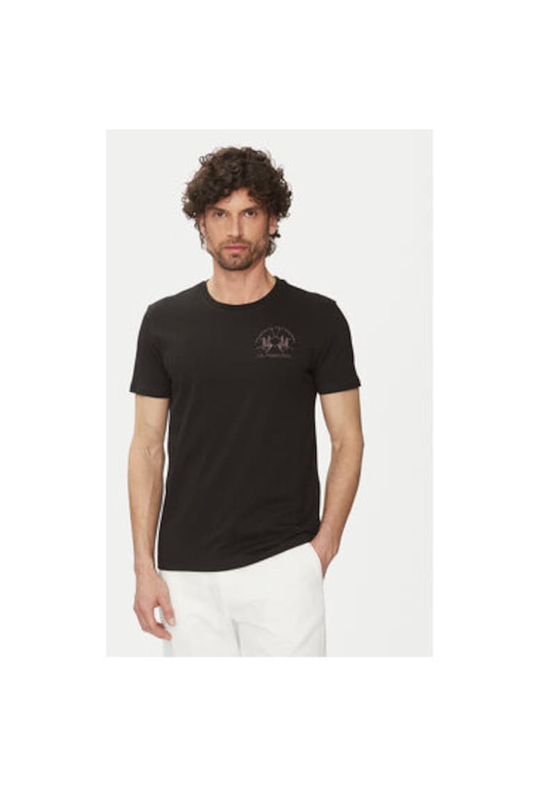 La Martina Tricou barbati MAR009 JS206 - Bumbac - Negru - Negru