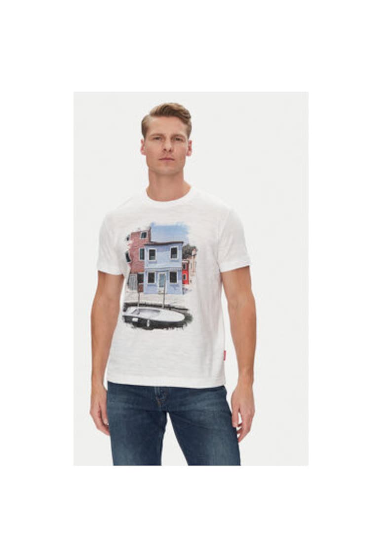 Tricou barbati 10019403 30045721 - Bumbac - Alb - Alb