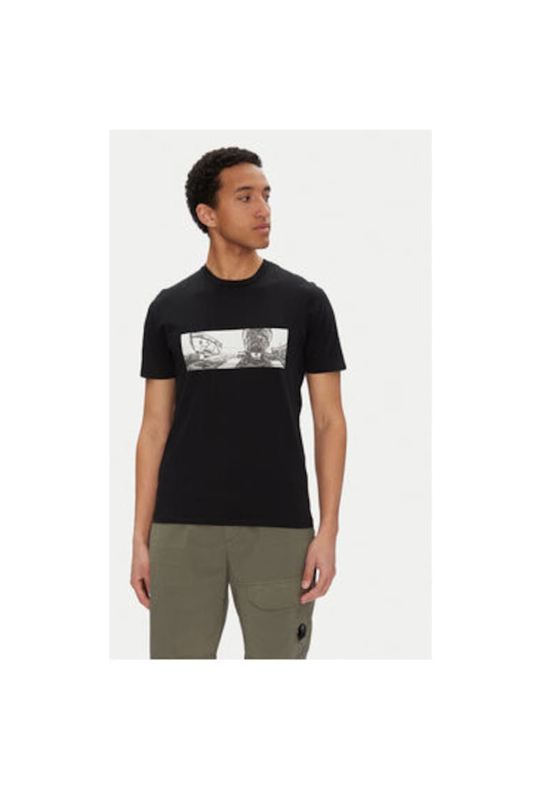 Tricou barbati C P Company - 18CMTS319A005431G - Bumbac - Negru