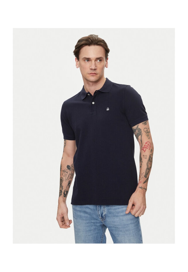 Tricou polo barbati 3089J3179 - Bumbac organic - XS INTL - Bleumarin