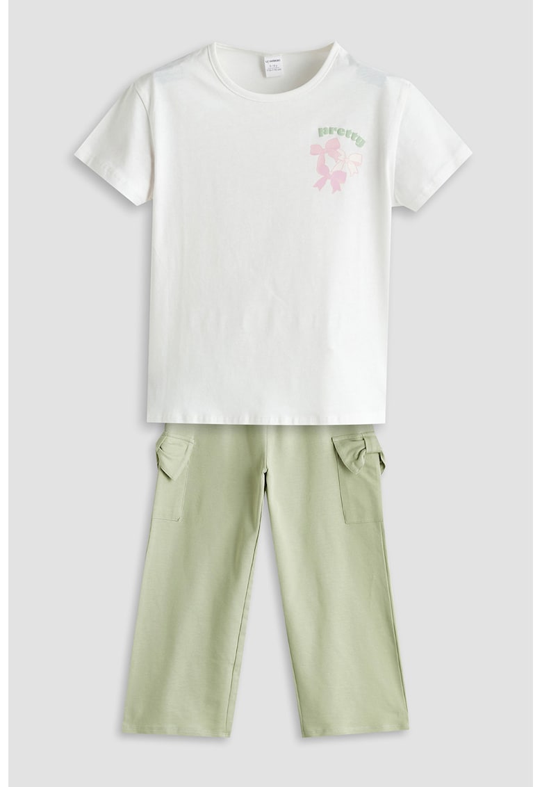 Set de tricou si pantaloni din bumbac - 2 piese