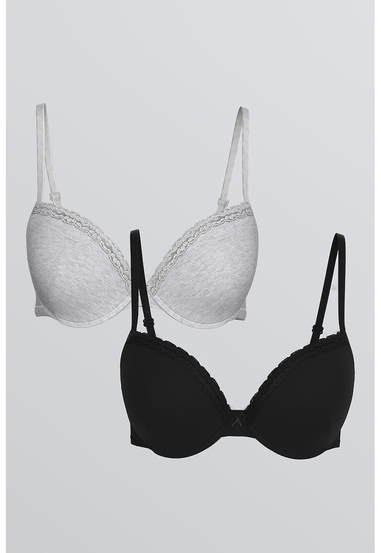 Set de sutiene cu insertii din dantela - 2 piese Set de sutiene cu insertii din dantela - 2 piese