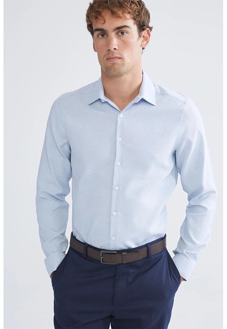 Camasa slim fit cu aspect texturat