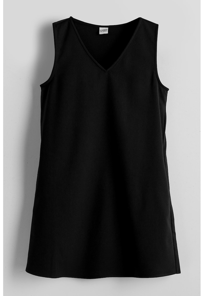 Rochie cu decolteu in V si model uni Rochie cu decolteu in V si model uni