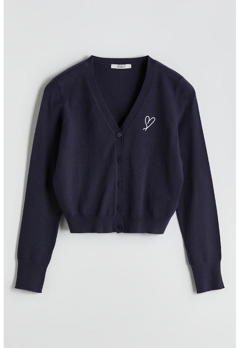 Cardigan cu imprimeu cu inimi Cardigan cu imprimeu cu inimi
