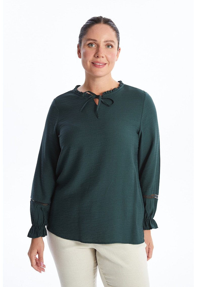 Bluza uni cu perforatii pe maneci Bluza uni cu perforatii pe maneci
