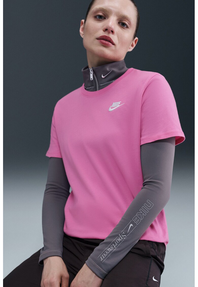 Tricou cu decolteu la baza gatului Sportswear Club Essentials - Roz deschis