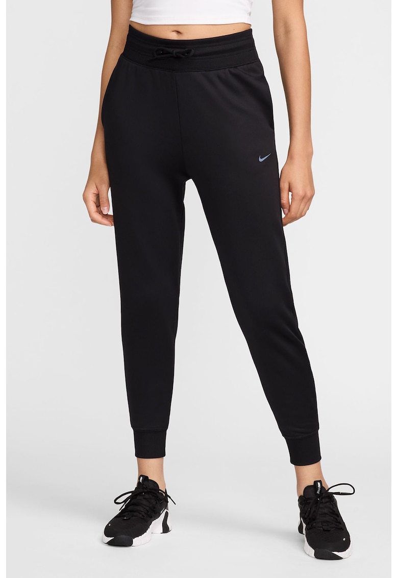 Pantaloni de trening cu talie ajustabila si talie inalta - pentru fitness