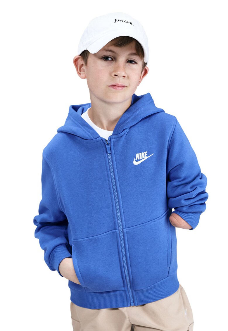 Hanorac din amestec de bumbac cu fermoar Club - Albastru royal