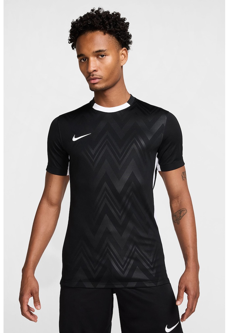 Tricou cu tehnologie Dri-FIT - pentru fotbal - Negru/Alb optic