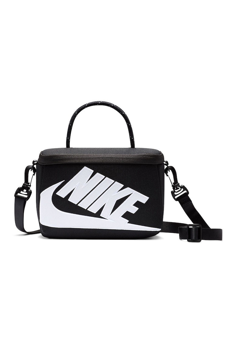 Geanta crossody cu logo supradimensionat - Negru/Alb optic