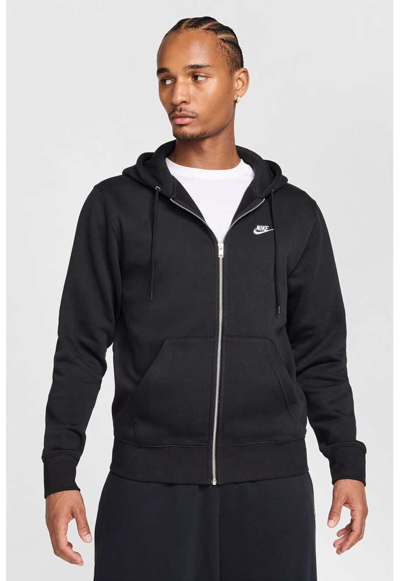 Hanorac cu logo si detaliu logo Club - Alb/Negru