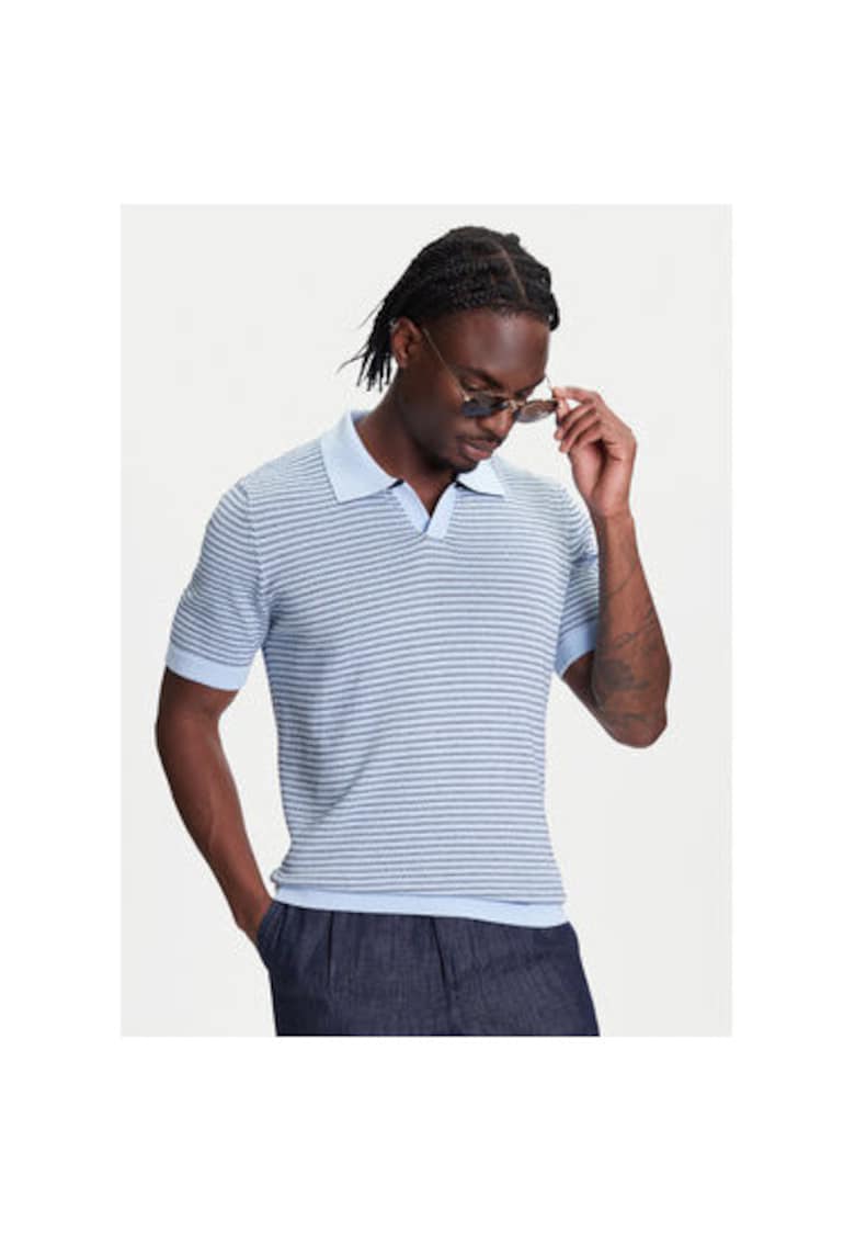 Tricou polo barbati  1094K301J - Bumbac - Albastru