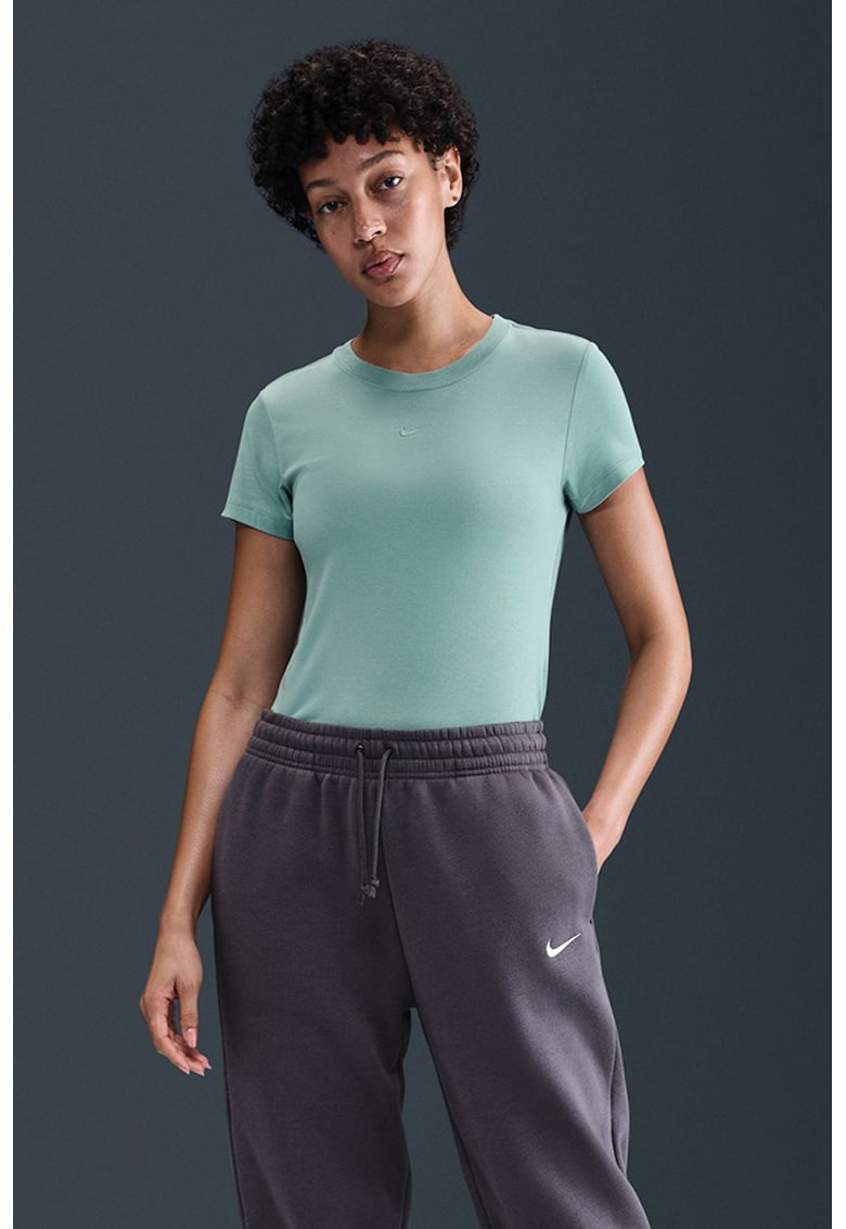 Tricou slim fit din amestec de modal - Verde persan