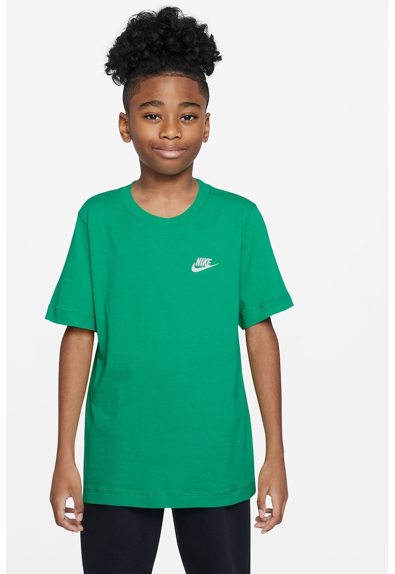 Tricou din bumbac cu decolteu la baza gatului Futura - Verde deschis/Verde fistic