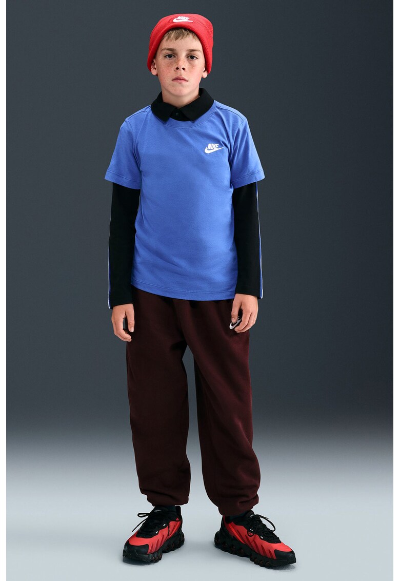 Tricou din bumbac cu decolteu la baza gatului Futura - Albastru deschis