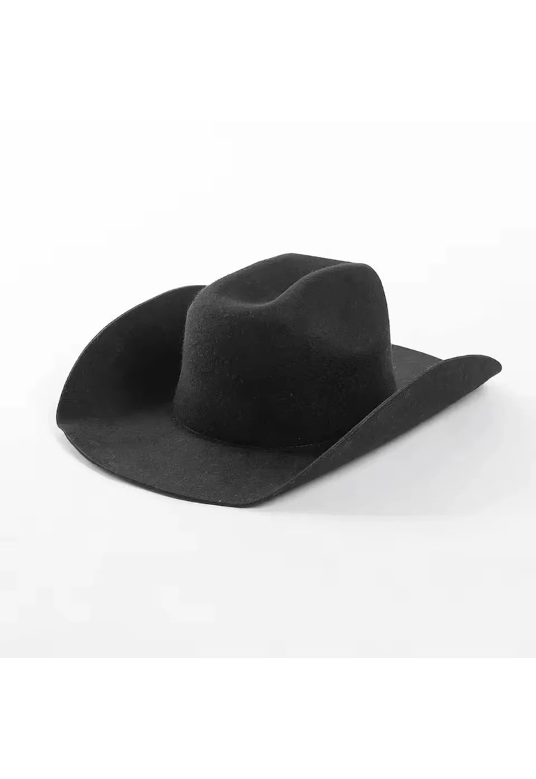 Palarie Fedora - neagra - din lana - stil cowboy - reglabila - Daria