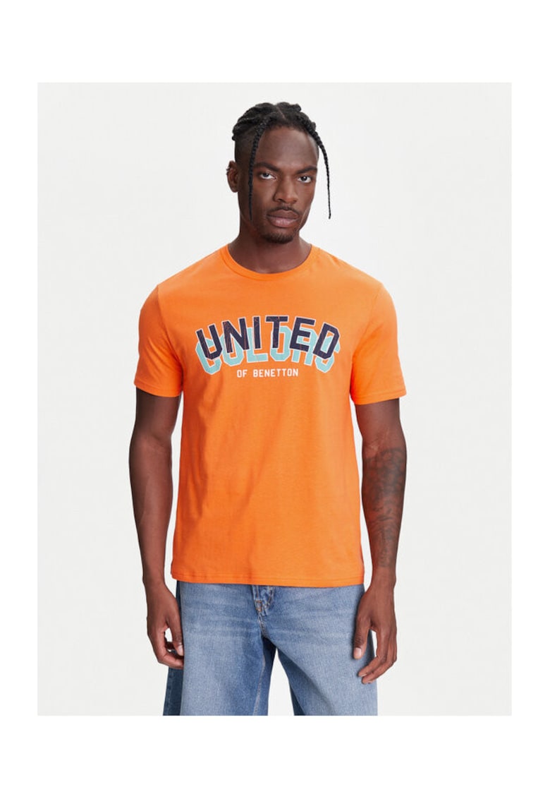 Tricou barbati 3I1XU1096 - Bumbac - Portocaliu - Portocaliu