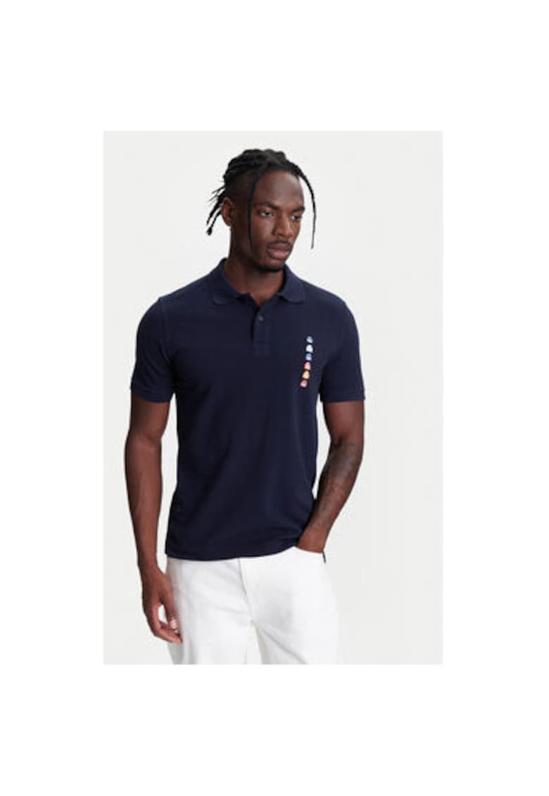 Tricou polo barbati  3089U302J - Bumbac organic - Bleumarin