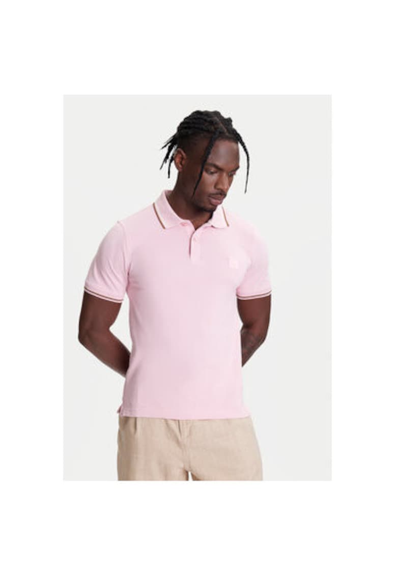 Tricou polo barbati  3F9HU302E - Bumbac - XS INTL - Roz