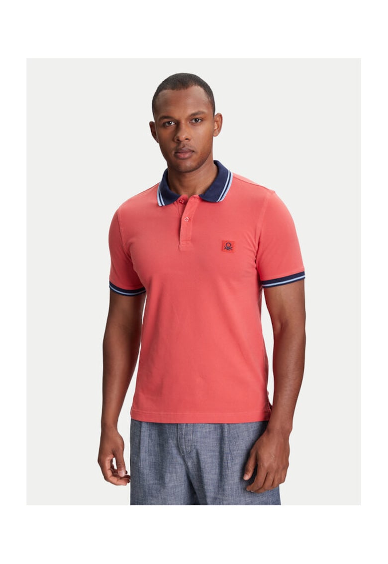 Tricou polo barbati 3F9HU302E - Bumbac - XS INTL - Visiniu