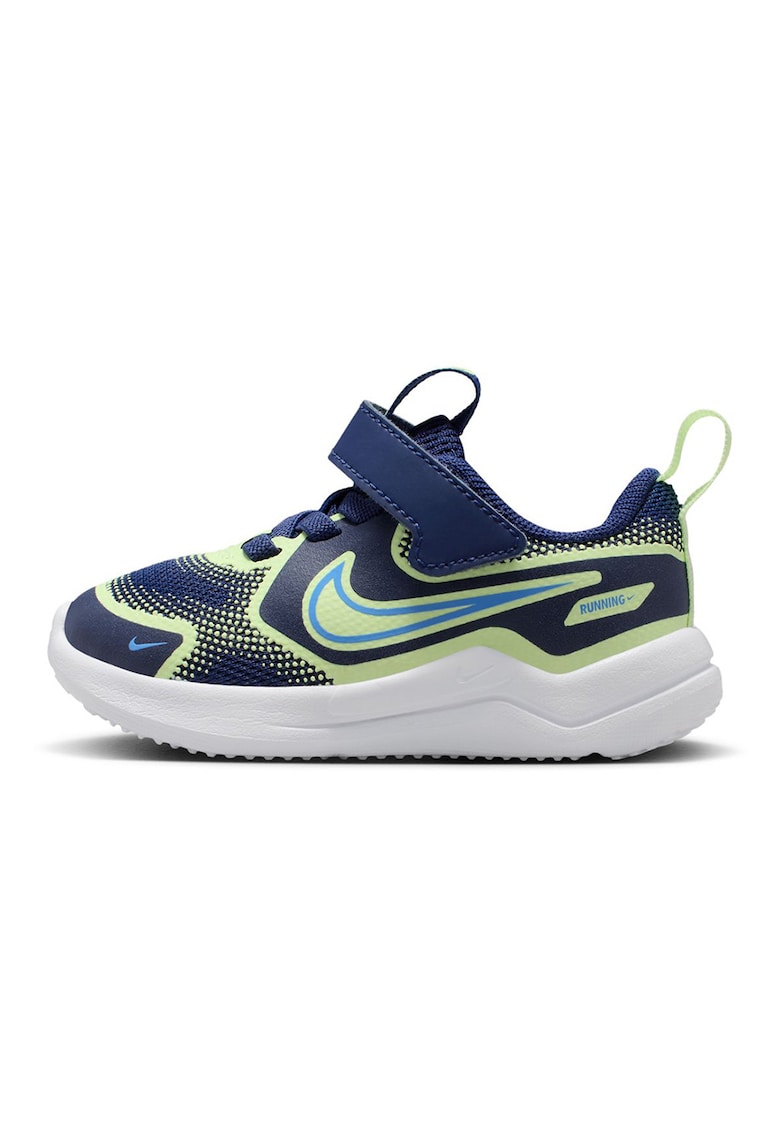 Pantofi Cosmic cu inchidere velcro pentru alergare - Bleumarin/Verde fistic