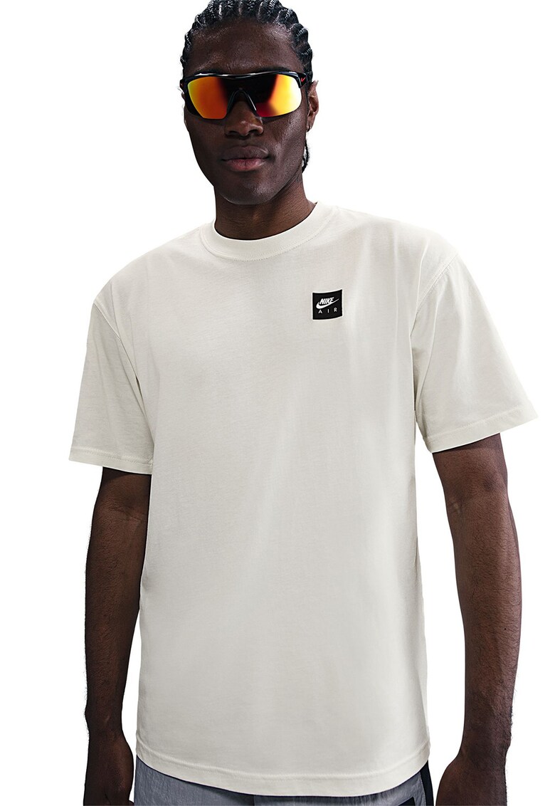 Tricou lejer din bumbac Max90 - Gri/Kaki inchis/Crem