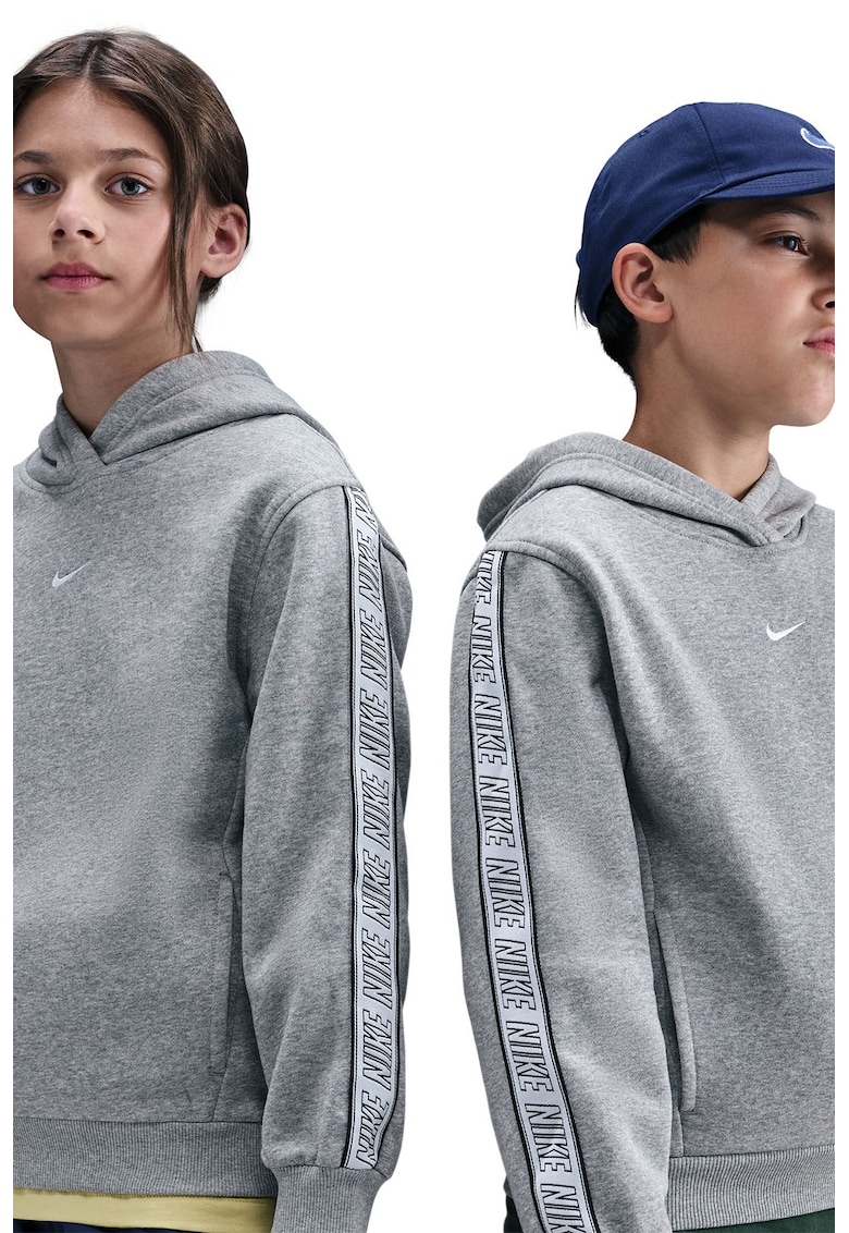 Hanorac cu banda logo laterala - Alb/Gri deschis