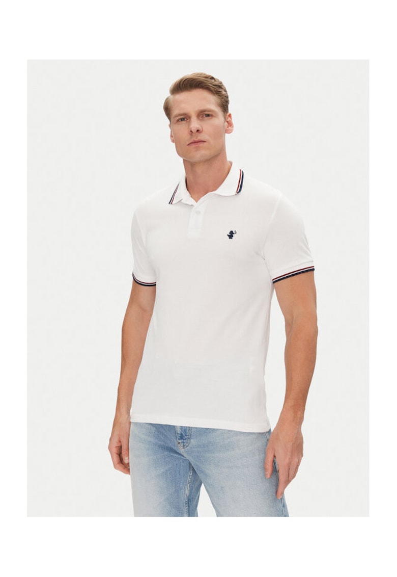 Tricou polo barbati DR0136M-BATE20 - Bumbac - Alb - Alb