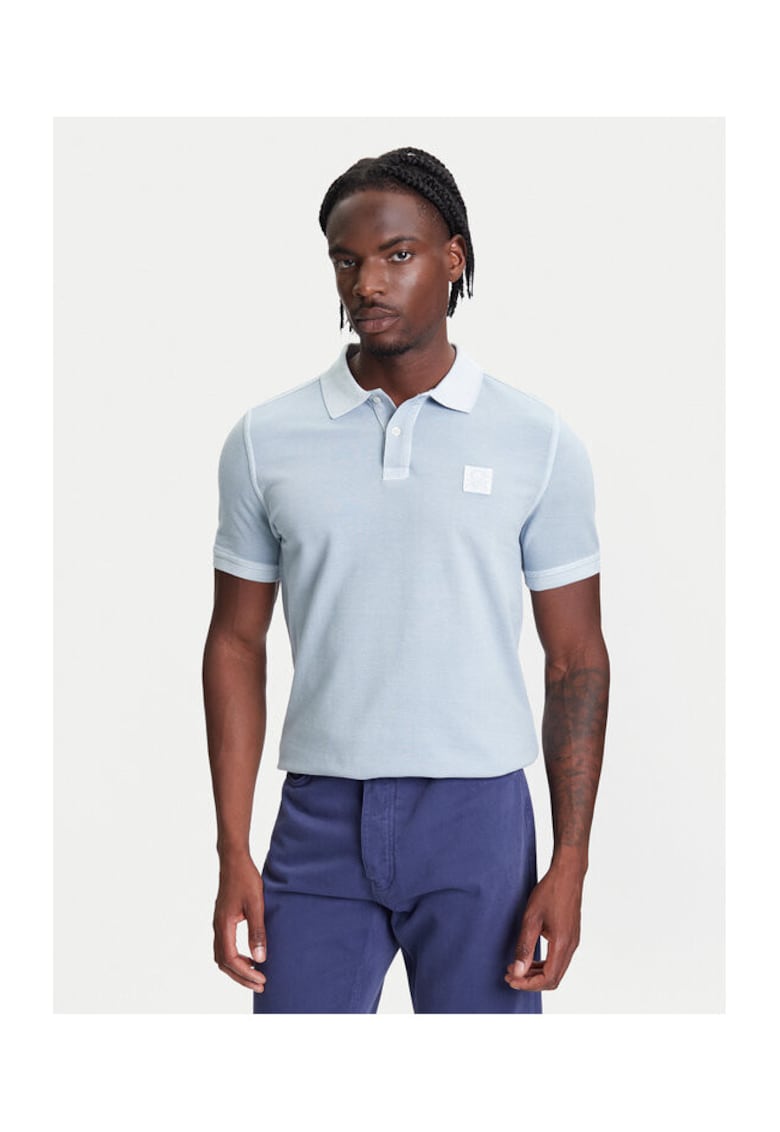 Tricou polo barbati 3089U302D - Bumbac organic - XS INTL - Albastru