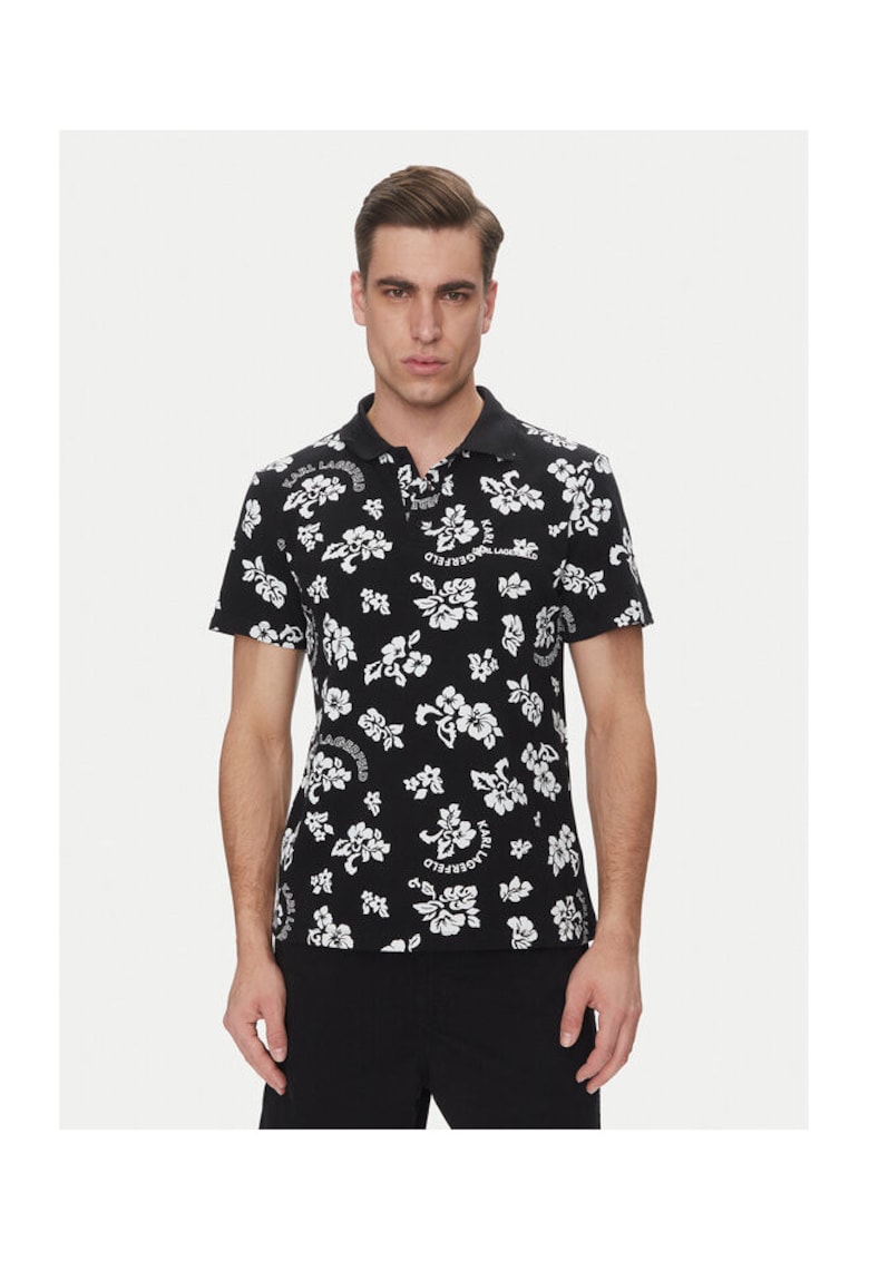 Tricou polo barbati A2M46036 - Bumbac - Negru - Negru