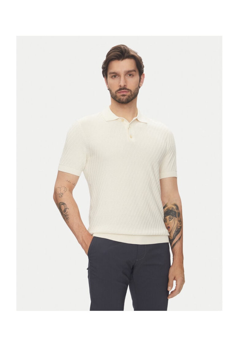 Tricou Polo barbati C5 51314.5094 - Bumbac/Viscoza - Gri - Gri