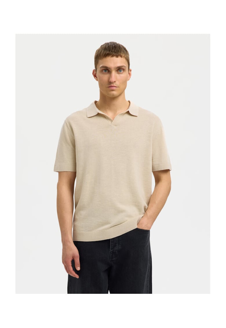 Tricou Polo barbati 16096197 - Bumbac/In - Bej - Bej