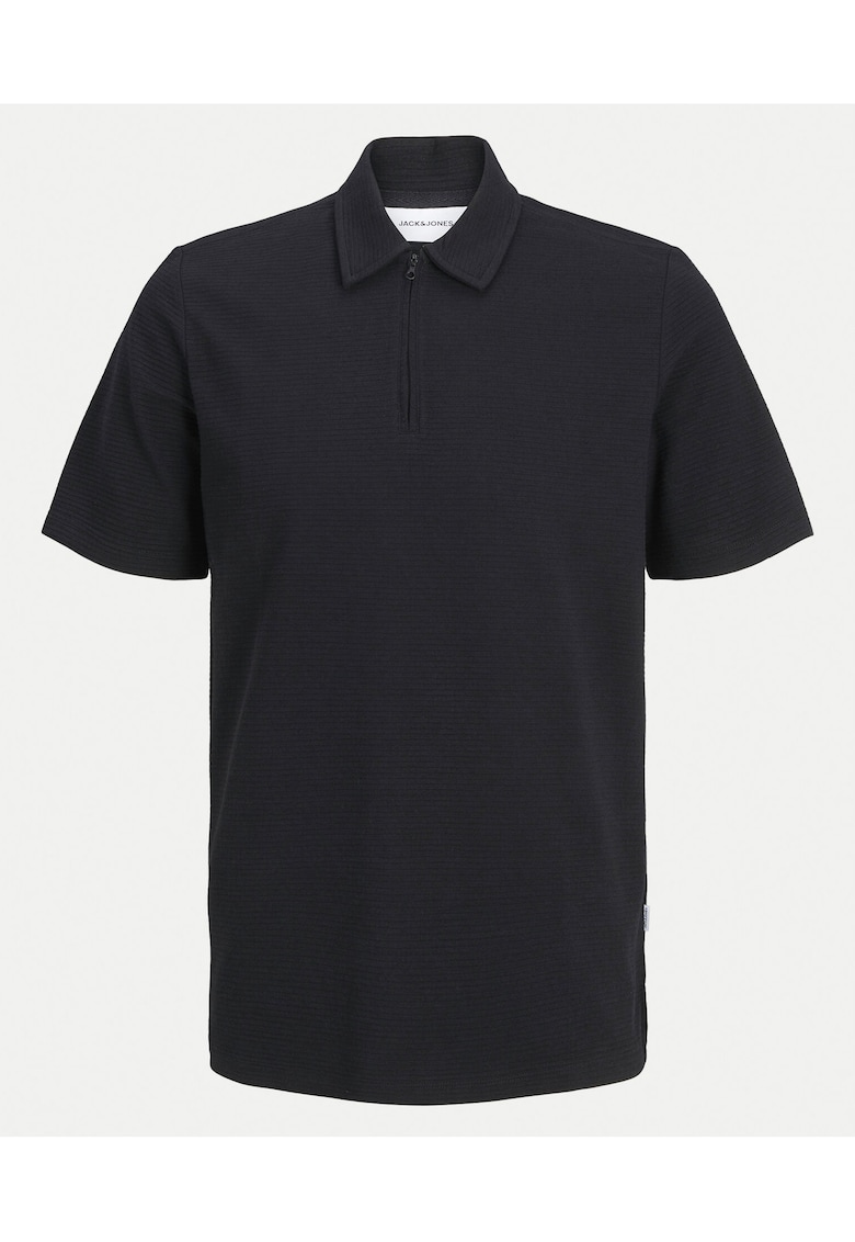 Tricou Polo barbati Jack Jones - 12269338 - Bumbac/Poliester - Negru