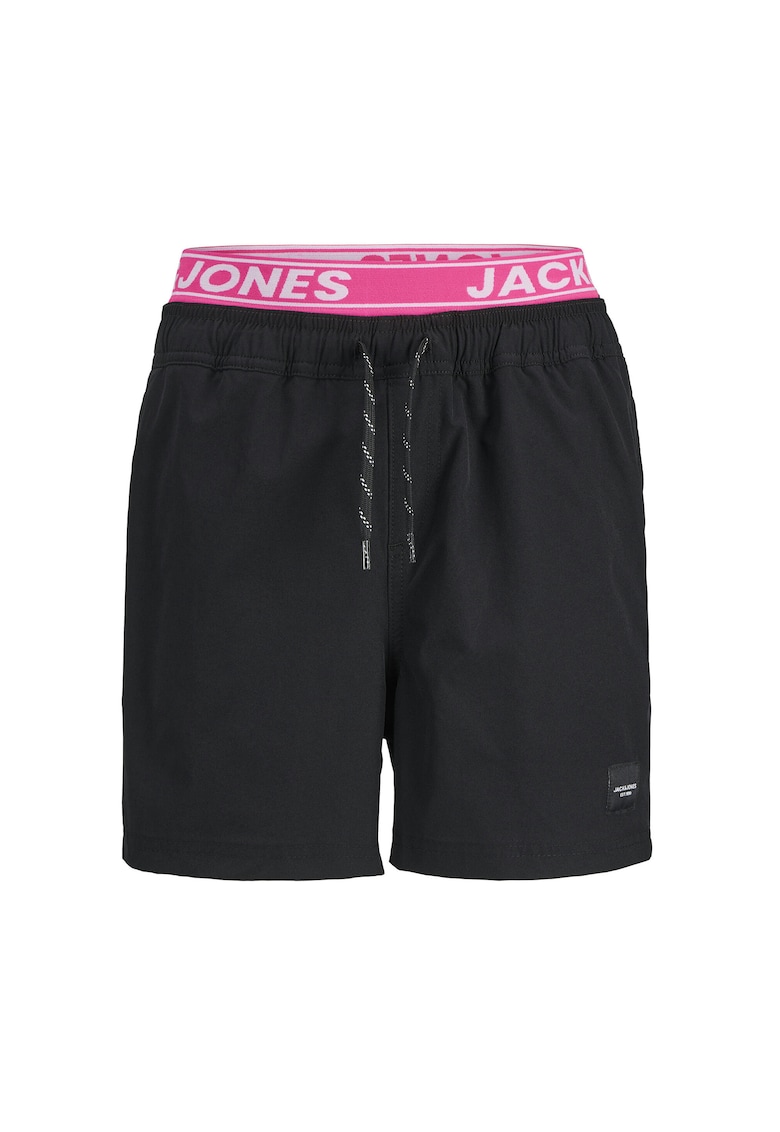 Pantaloni scurti de baie baieti Jack Jones Junior - 12273848 - Poliester reciclat/Poliester - Negru - Negru