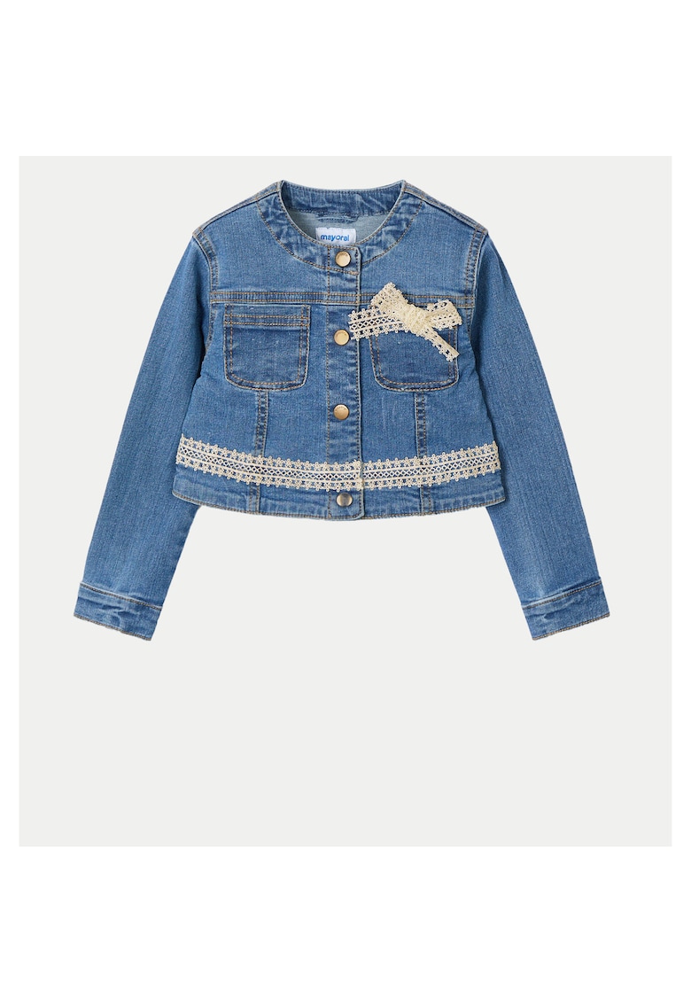 Jacheta de blugi fete  3406 - Bumbac/Poliester - Bleumarin