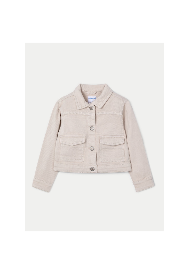 Jacheta de blugi fete  3407 - Bumbac - Bej