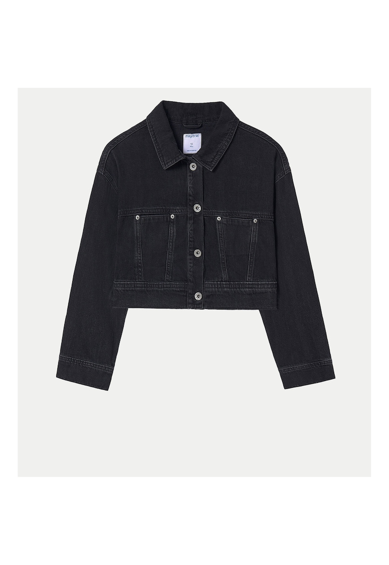 Jacheta de blugi fete  6405 - Bumbac - Negru